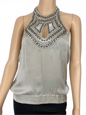 Bebe Embellished Halter Top Women’s Size S